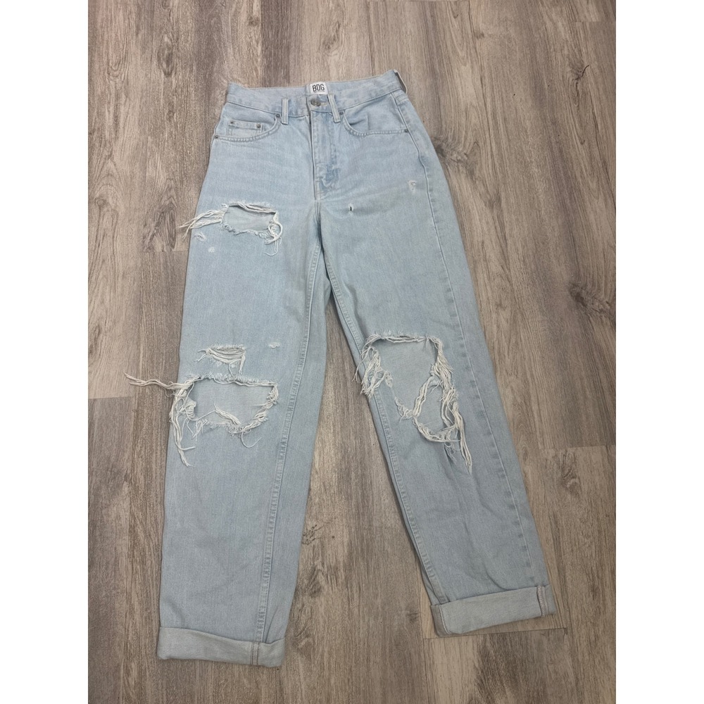 BDG Urban Outfitters High-Rise Baggy Distressed Jeans Light Wash Size 25‎ Cotton